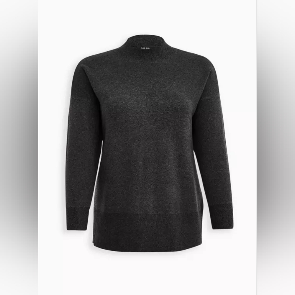 Everyday Plush Pullover Mock Neck Tunic Sweater - PLUS SIZE 00/ M/L / 10 (D2-9)